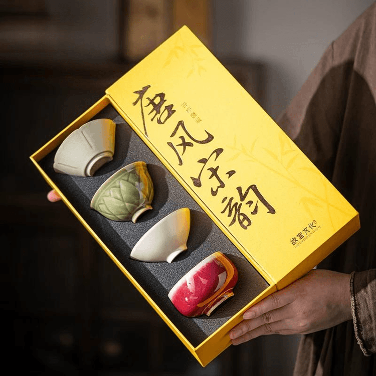 中国直送】故宮博物院 唐宋様式茶碗ギフトセット 30.7×15.2×10.2cm - Yami