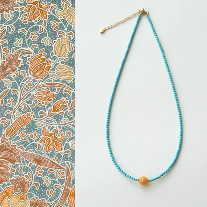 US Stock Handmade Turquoise Bead Necklace Simple & Versatile Elegant Gift