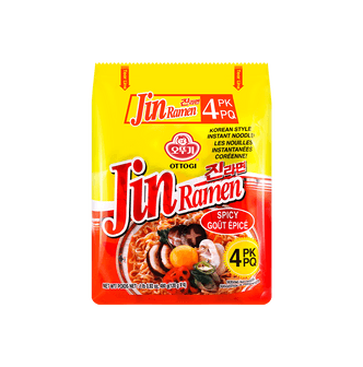 【Value Pack】Spicy Jin Ramen - Korean-Style Instant Noodles, 4 Packs, 16.92oz