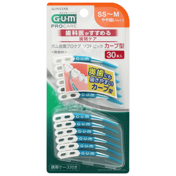 GUM Periodontal Procare Soft Pick Curved Type [30 pieces]