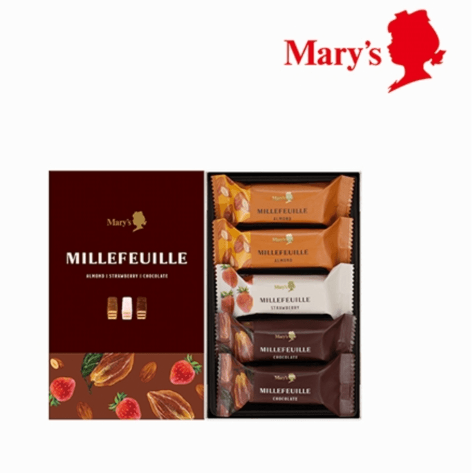 【日本直郵】MARY'S 巧克力千層酥拿破崙威化奶油零食3種口味10枚入