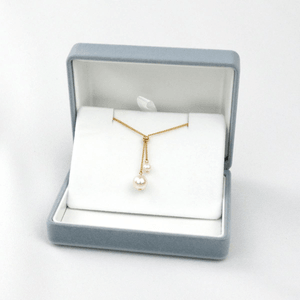 宇和海真珠 アコヤ真珠 2玉 真鍮 ロングネックレス ゴールド 80g