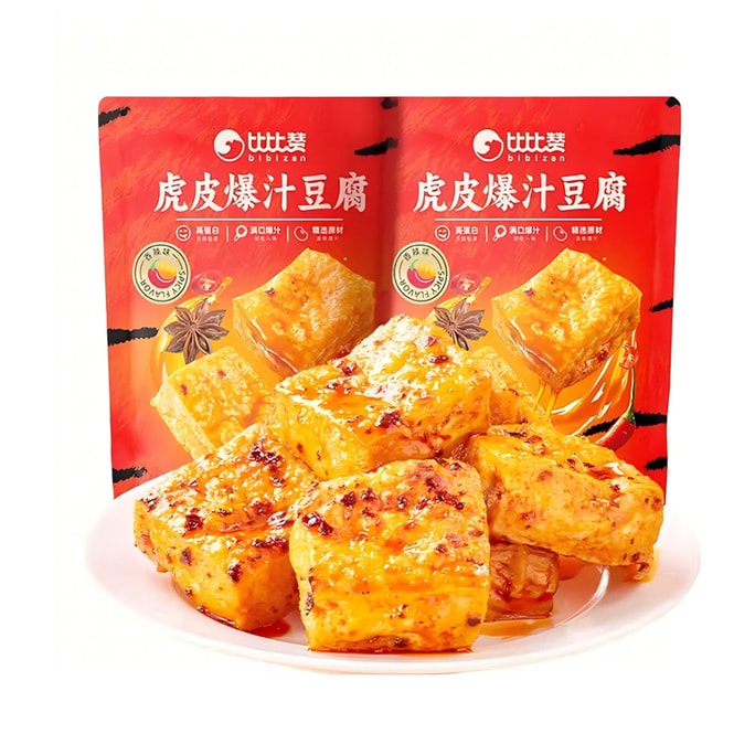 Tiger skin juicy dried tofu 100g soy product vegetarian dried tofu high protein filling snack spicy flavor