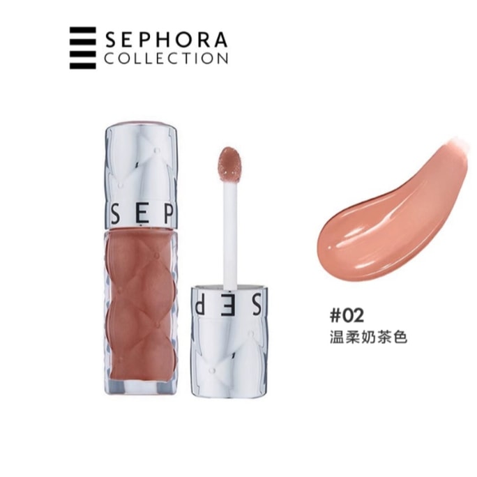 【中国直邮】 丝芙兰 镜面细闪唇釉裸色口红  02温柔奶茶色 6ml