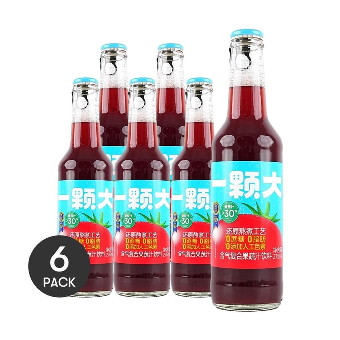 Tomato Sparkling Water 0 Sugar  0 Fat 9.3 fl oz *6【6 Packs】【Perfect companion for hotpot gatherings】