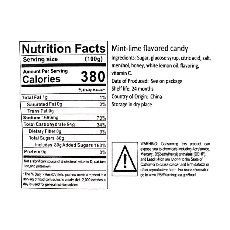 Mint & Lime Honey Flavored Candy ,0.53 oz[Rich In Vitamin C] [Salt Replenishment, Refreshing And Greasy] *5【5 Pack】 7