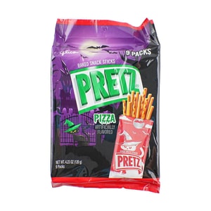 GLICO格力高 PRETZ百力滋 焙香餅乾棒 披薩味 家庭裝 9包入 120g