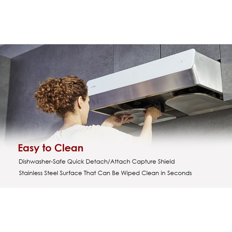 Pixie Air UQG3002 30 in. Convertible Under the Cabinet Range Hood in Off-White with Capture-Shield Technology 11
