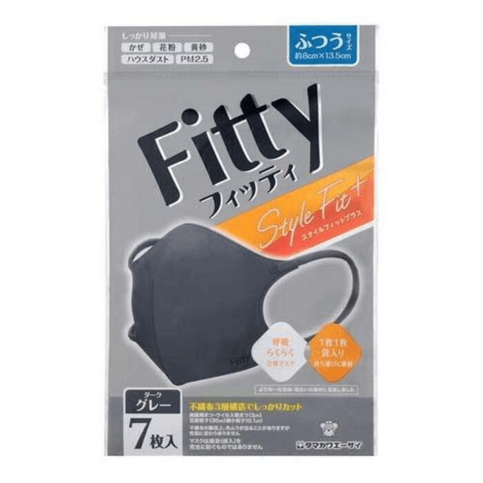 【日本直邮】 日本 玉川卫材 超快适立体Fitty口罩 7片 薄款透气防脱妆