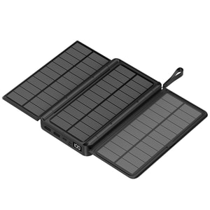 New Hidden Large Capacity Digital Display With Wireless Solar Power Bank 1 Piece Black 10000mAh