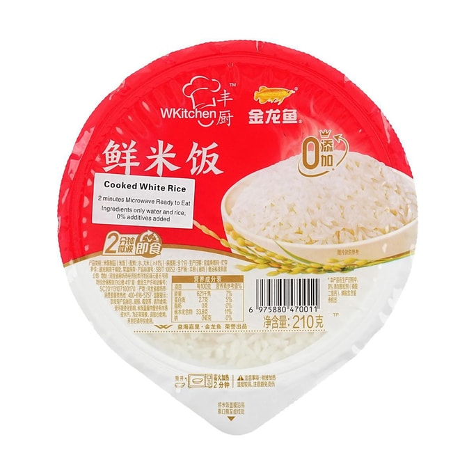 金龙鱼 丰厨 鲜米饭 即食白米饭 210g【微波炉2min即食】【0添加】