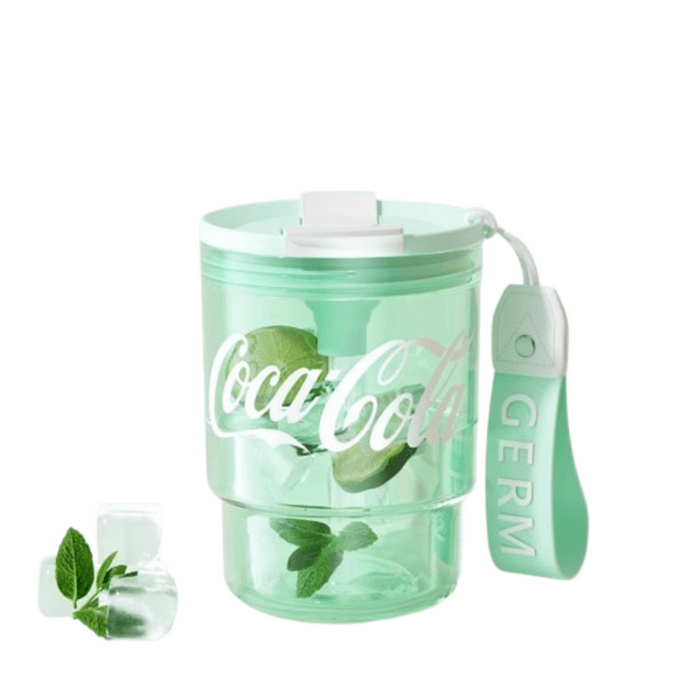 Coca-Cola Coffee Mug High-value Plastic Straw Mug Fairy Mist Green 375ml 1pc