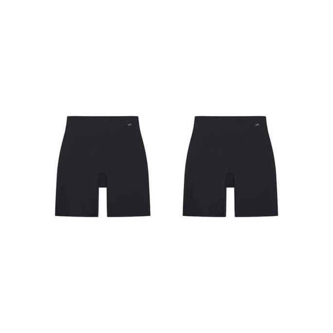 【カナダ直送】ubras ヌード感シームレスヒップカバーショーツ 2枚組 ブラック＋ブラック 腹部引き締めシームレス M