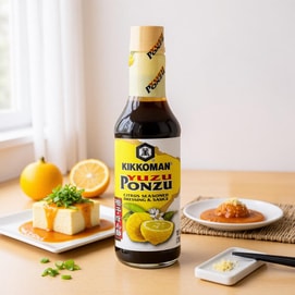 日本KIKKOMAN万字 柚子醋 日式调味酱油醋汁 296ml【可用于沙拉、烤肉、蘸饺子等】