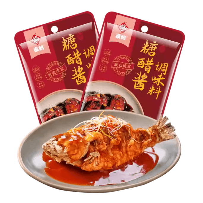 [중국 직배송] 친마 스위트 앤 사워 소스, 가정용 소포장, 스위트 앤 사워 생선 소스, 스위트 앤 사워 돼지갈비 양념, 60g*2팩