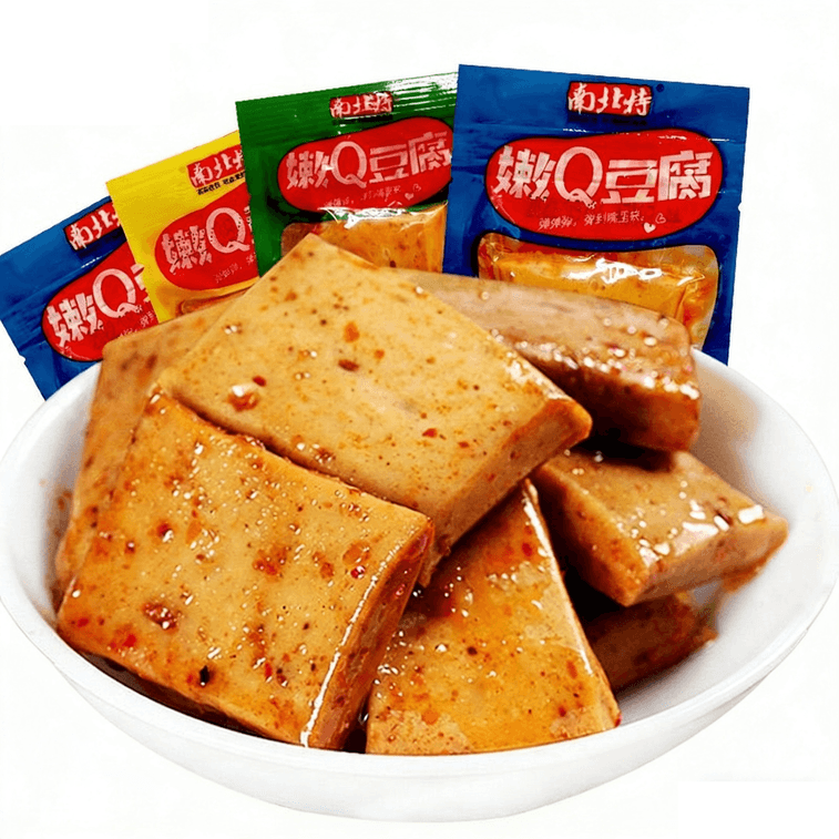 난베이 특선 순두부 스트립, 매운 두부 스트립, 바로 먹을 수 있는 10팩(팩당 약 100g), 매운 스낵, 다양한 맛. [중국 판매 1위 제품] 4