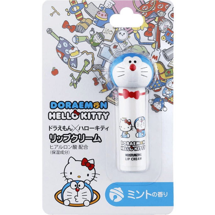 日本 SANRIO 哆啦A梦 X 吉蒂猫透明质酸保湿润唇膏  ( 薄荷香) 4.5g