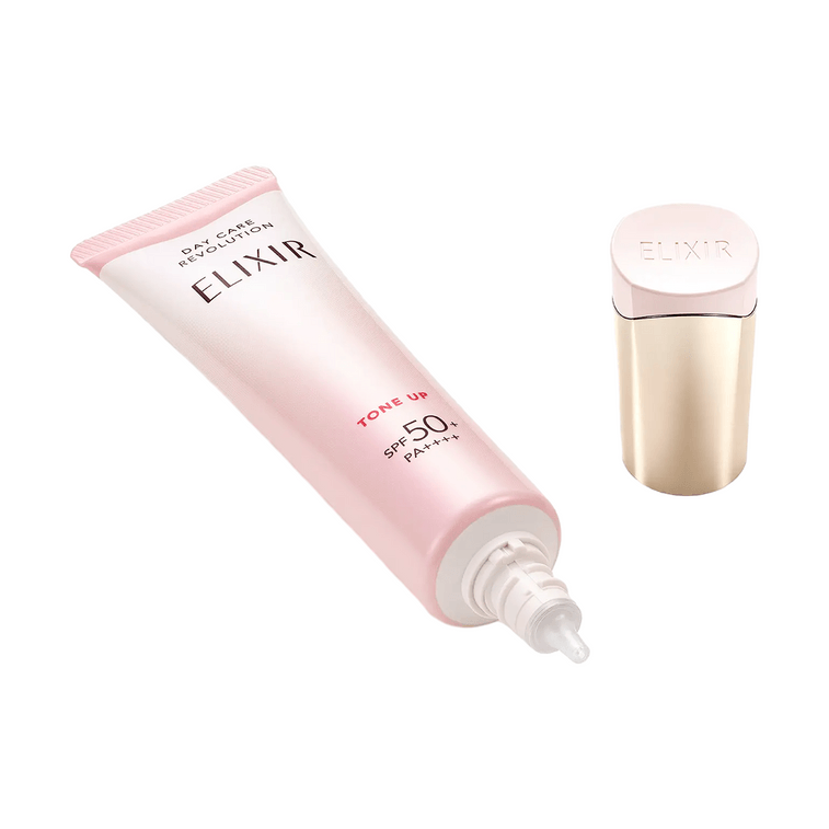 日本ELIXIR怡麗絲爾 粉管潤飾防曬霜 隔離遮瑕妝前乳 SPF50+ PA++++ 提亮膚色 修飾暗沉 35g*2【超值裝】 4