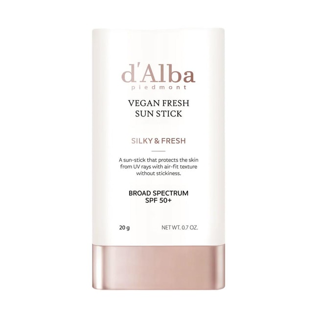 韩国D'ALBA黛尔珀 ​​纯素清爽防晒棒 SPF50+​ 20g 镇静舒缓 减油光 清爽不粘腻 敏感肌适用