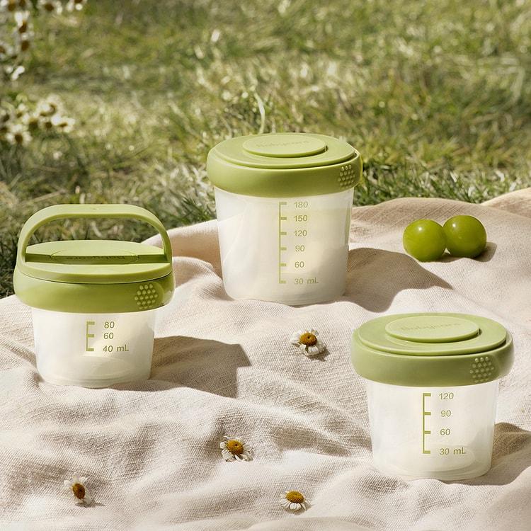 3pcs 2.7/4.1/6.1oz Baby Food Storage Jars with Lids Reusable Leak-proof  Small PP Food Freezer Containers Stacked Box 