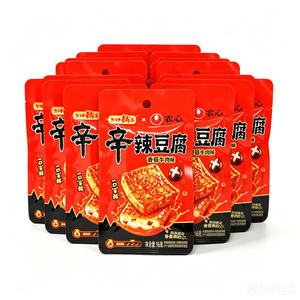 盐津铺子 辛辣豆腐鱼豆腐香菇牛肉味香辣解馋零食 16g*10包