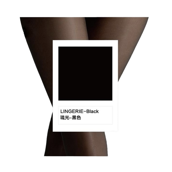 【中國直郵】 綾Lingerie “琉光™ ”3D油亮性感超薄無痕無縫絲襪 彈潤版-無縫深襠-M碼“155~178cm”黑色 1雙