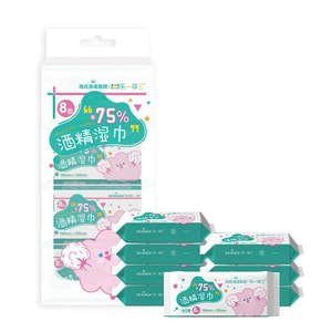 HYNAUT 75% Alcohol Wipes (Portable Size)8 tablets * 8 packets