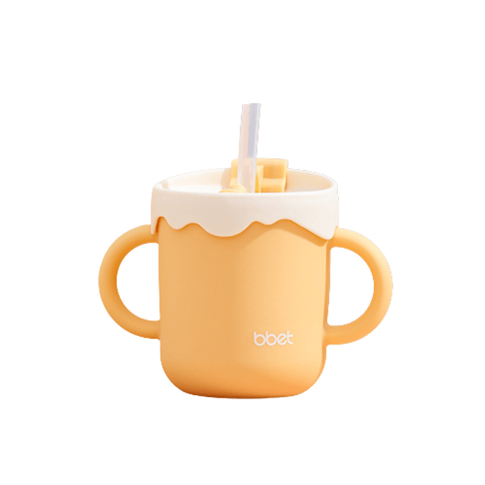 Children's Silicone Straw Cup Yellow 250ml