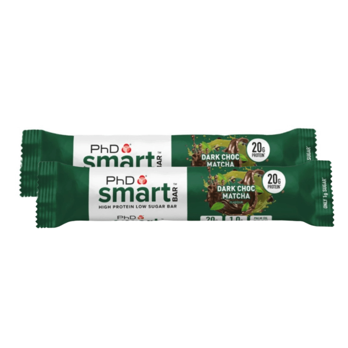 [홍콩 직배송] 영국 PhD 스마트 초이스 웨이 프로틴 바, 블랙 초콜릿 말차 맛, 64g x 2개입, 무설탕 케토 식사 대용 건강 간식