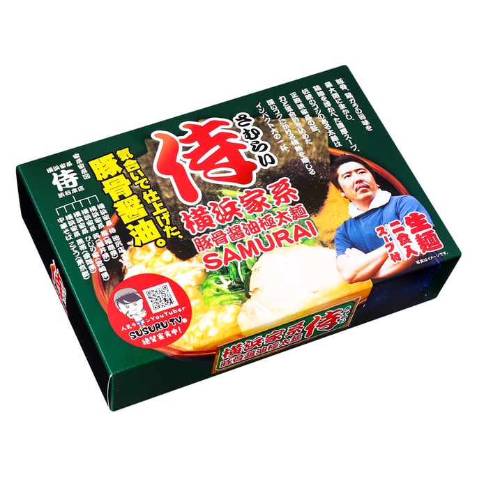 Yokohama Samurai Pork Bones Soy Sauce Ramen 2servings Rough Surface Straight