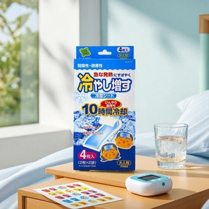 Headache & Fever Cooling Patch for Adults, Lasts Up to 10 Hours, Friendly to Sensitive Skin, Mint Scent, 4pcs