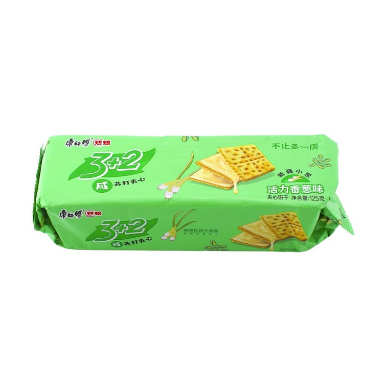 康师傅 3+2苏打夹心饼干 葱香奶油味 125g 5