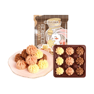 AKOKO 经典小花曲奇 草莓慕斯味+ 盐趣焦糖味味  +浓情可可味 便携装 68g【酥软绵密 网红零食】【新鲜短保0添加】