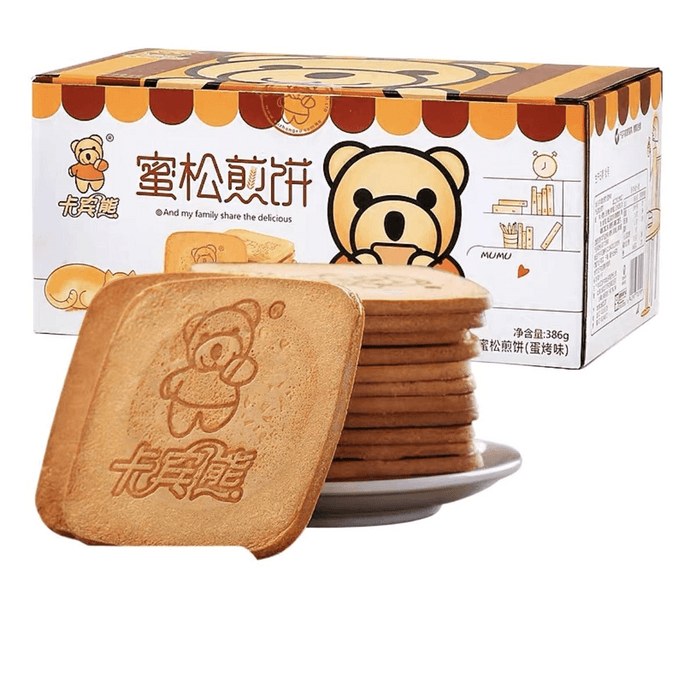 Honey Pine Egg Little Bear Pancake Breakfast Crispy Biscuit Casual Snack 386g *1 Box