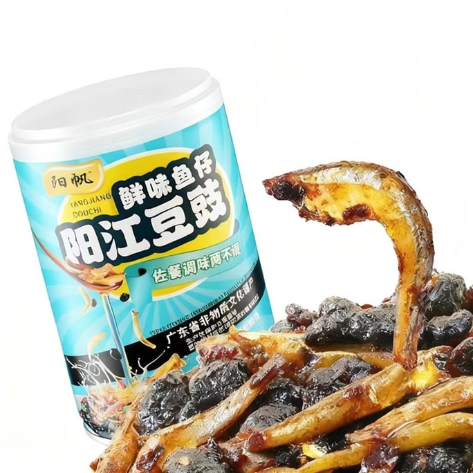 【中國直郵】 陽帆 豆豉即食罐裝魚仔蝦仔下飯菜速食菜佐餐小菜混 210g