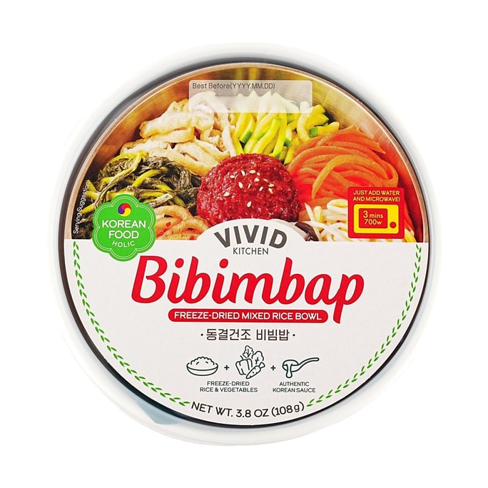 韓國DONGWON東遠 VIVID KITCHEN BIBIMBAP韓式拌飯 冷凍乾燥什錦即食米飯 108g【微波加熱即食】
