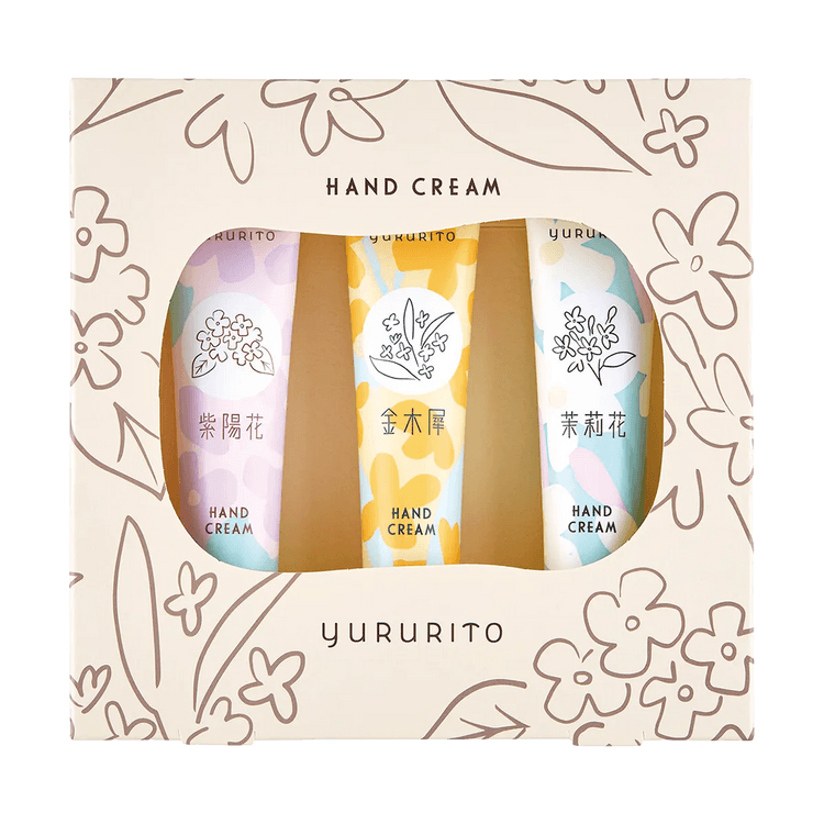 GPP Yururito Hand Cream Set, 3pcs #Hydrangea + Osmanthus + Jasmine