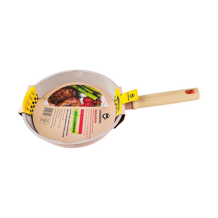 Poêle à frire en céramique cristal, poêle/wok antiadhésif à concentration d'huile, couvercle non inclus, 9,4 pouces, convient pour induction et 4
