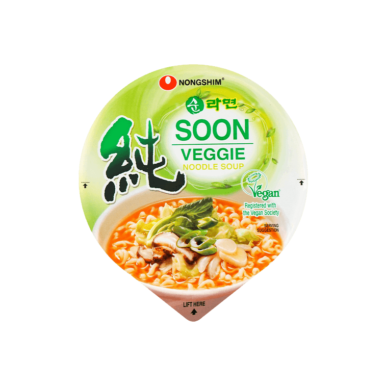 韩国NONGSHIM农心 SOON纯系列 素食拉面 原味 杯装 75g 3