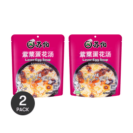 苏伯 紫菜蛋花汤 真空冻干速食汤料包 32g*2【2包装】【独立包装 冲泡即食 】