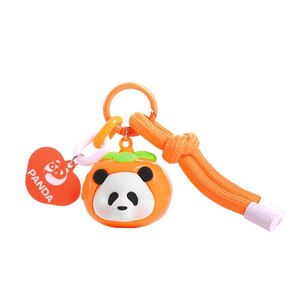 Chengdu Giant Panda Base Official Fruit Flower Cute Grain Pendant Keychain Orange 39mm