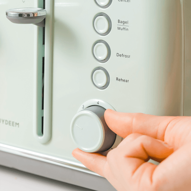 BUYDEEM北鼎 4片家用多士炉 烤面包机 吐司机 全不锈钢喷涂 宽烤槽 七档火力 DT640 浅杉绿 #复古绿 圣诞新年情人节七夕父亲节母亲节礼物 7