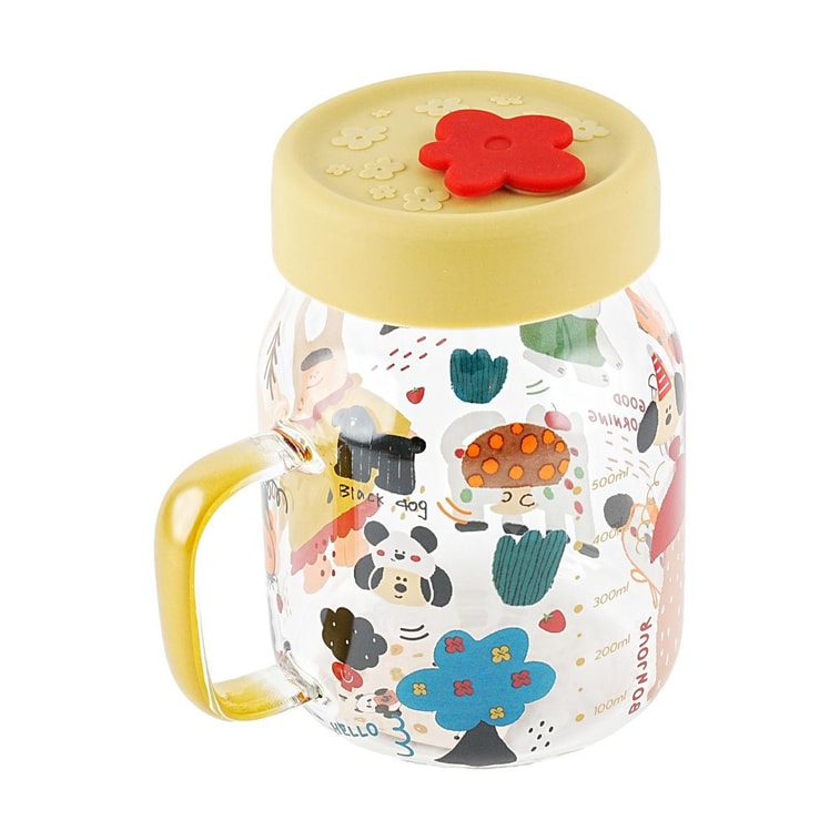Verre à Eau en Verre Illustration Fille avec Paille, 26.41 fl oz 5