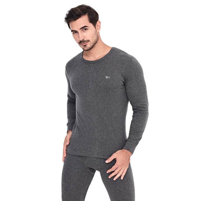 Autumn/Winter Round Neck Thin Warm Set Dark Grey L/170