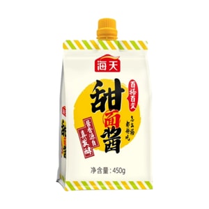 【中国直邮】 海天 甜面酱袋装家用北京烤鸭蘸酱炸酱面手抓饼450g*1袋