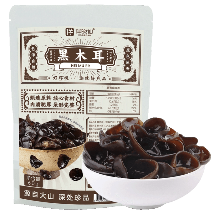 Banxiaoxian Black Fungus Dry Goods Specialty Grade Autumn Fungus 60g * 1 Bag