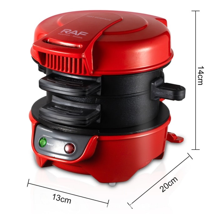 US Standard 110V Hamburger Press Sandwich Maker Home Breakfast Machine Toaster Single Unit Red