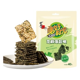 Sesame Stuffed Seaweed Crisp Snack for Kids, Casual Office Treat (about 37 pieces) 40g*1 bag
