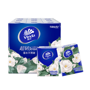 4-Ply Super Tough Mini Square Camellia Scented Printed Handkerchiefs 18 packs