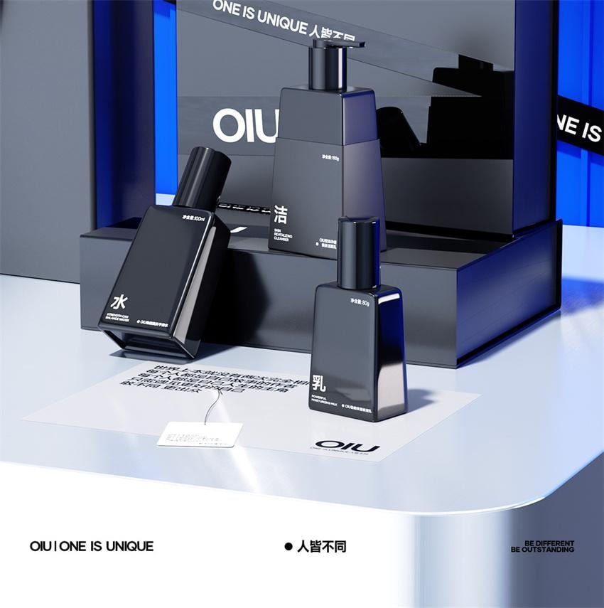 【中国直邮】 oiu 男士水乳套装 控油祛痘补水保湿护肤品 水乳洁面镶嵌套装330ml/盒